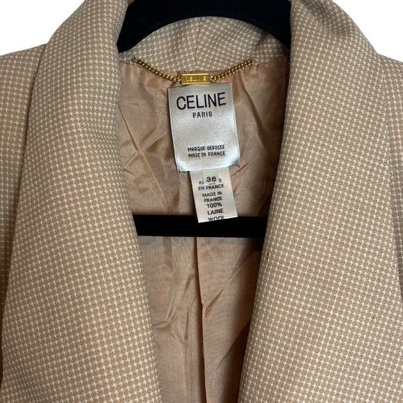 Celine Women's Houndstooth Blazer Size 36 - Picture 2 of 9